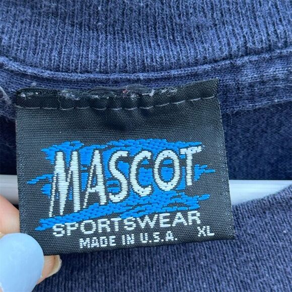 Vintage Georgetown Hoyas Men's XL Blue Graphic T-Shirt 90s Sports Tee - Picture 5 of 5